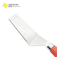 Spatule à fentes en acier inoxydable de haute qualité avec lame dentelée, pelle multifonctionnelle pour steak frit, ustensile de cuisine