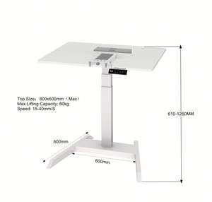 Best Rui Tong Electric Portable Metal Standing <strong>Trestle</strong> <strong>Desk</strong> with One Leg Adjustable Height Extendable &amp; Modern Design - Product Image 6