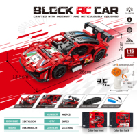 ELI TOYS Juego de Bloques de Construcción de Coche RC de Plástico ABS de 428 Piezas, Escala 1:16, con Alcance de 50 m, Juguete Educativo para Niños