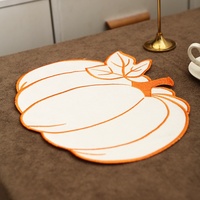 Napperons en tissu Qakai brodés de feuilles et de citrouilles, imperméables, résistants à l'huile, aux taches et à la chaleur, pour restaurants