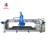 Scie à pont CNC 5 axes Hualong robuste pour la découpe de pierre, haute productivité, avec moteur et engrenages, pour granit, quartz, marbre et carrelage