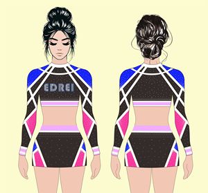 Vente en gros d'uniformes de pom-pom girl personnalisés, tissu spandex à haute élasticité pour les équipes <span class=keywords><strong>Allstar</strong></span> et Elite, tenue Cheer pour les équipes de filles - Product Image 3