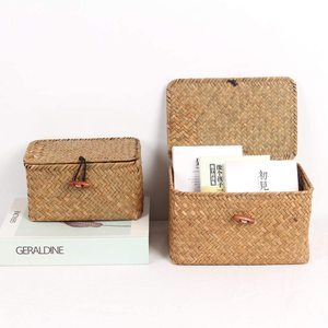Cestas de Almacenamiento de Mimbre con Tapa de Decrafts, Cestas Rectangulares Tejidas para Organizar Juguetes y Refrigerios - Product Image 4