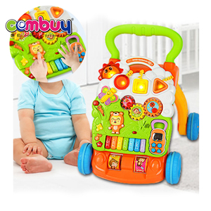 Chariot trotteur électrique d'apprentissage pour bébé avec jouets musicaux piano et biberon - Product Image 1