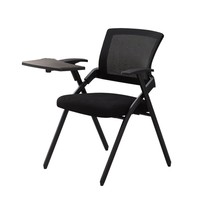 Chaise de conférence et de formation tout-en-un avec tablette d'écriture, pliable, empilable, accoudoirs en maille, design moderne, base en fer