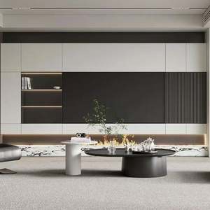 Meuble TV contemporain personnalisé avec rangement intelligent pour salon, vente directe du fabricant - Product Image 4