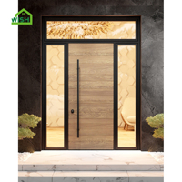 Porte pivotante extérieure de villa moderne de luxe, design fini en bois massif de haute qualité et sécurisé