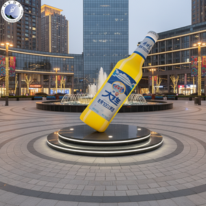 Escultura de Botella de <span class=keywords><strong>Cerveza</strong></span> Gigante de Fibra de Vidrio OEM/ODM, Exhibición Comercial Personalizada, Resistente al Agua y a los Rayos UV, para Decoración de Bares y Restaurantes - Product Image 1