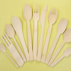 ชุดช้อนส้อมไม้ไผ่ย่อยสลายได้ ทนความร้อน ห่ออย่างดี สำหรับงานเลี้ยง เค้ก ขนมปัง สลัด - Product Image 2