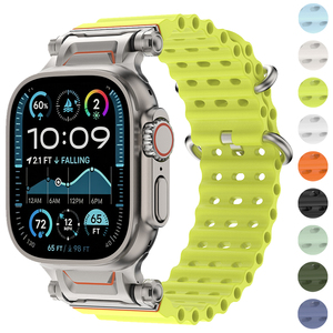 Bracelet en silicone souple et respirant pour <span class=keywords><strong>Apple</strong></span> <span class=keywords><strong>Watch</strong></span> Band Ultra 3 2 <span class=keywords><strong>Series</strong></span> 11 10 9 7 <span class=keywords><strong>6</strong></span> SE3 Iwatch <span class=keywords><strong>44mm</strong></span> 45mm 46mm 49mm Bracelets de sport - Product Image 1