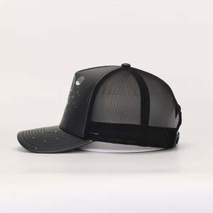 BSCI alta calidad personalizado 5 paneles gorra de camionero de cuero serigrafía deportes al aire libre malla pesca gorra de béisbol para viajes - Product Image 3