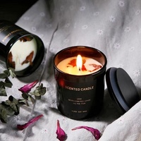 Dropshipping de bougie parfumée noire premium personnalisée bougie parfumée dans un bocal en verre de marque privée