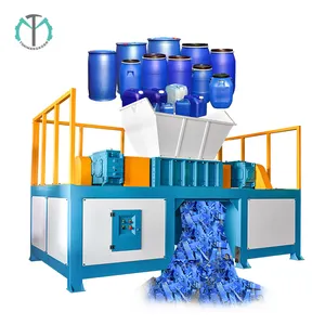 Drums Bottles Pipe Scrap Crushing Machine / Plastic Bag Crusher / Pallet Shredder