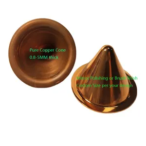 Metal Spun Conical Shell Metal Spinning Conical Cover High Glossy Copper Cone Mirror Polished Copper Cone