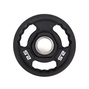 Disques de poids en uréthane personnalisés en gros, logo personnalisé, 51 mm, <span class=keywords><strong>fonte</strong></span>, plaque de poids de <span class=keywords><strong>25</strong></span> <span class=keywords><strong>kg</strong></span>, revêtement en uréthane, plaques de poids à trois poignées - Product Image 3