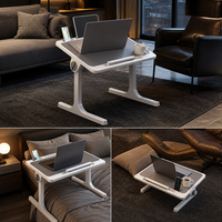 Table de lit moderne pour ordinateur portable avec verrouillage d'angle rotatif, plateau élégant avec tiroir de rangement pour télétravailleurs et lits mezzanine