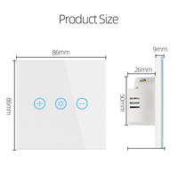 Interrupteur intelligent WiFi Tuya EU/UK, variateur de lumière LED, interrupteur tactile en verre mural, minuterie, télécommande marche/arrêt pour Alexa Google Home