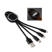 Cadeau promotionnel, logo personnalisé, câble de charge USB 3 en 1, porte-clés pour ordinateur, téléphone portable, tablette, imprimante, lecteur de code-barres