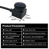 Cámara Web Mini USB 2.0 OEM con Lente Ojo de Pez de 1.7mm, Gran Angular, 1080P Full HD, Cámara Micro USB UVC para PC Industrial, Venta Directa