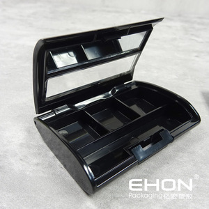 Unique Oval Wallet Shape ABS <b>Plastic</b> Eyeshadow Palette Case <b>Mirror</b> Customizable Packaging Empty Compact Cosmetic Palette - Product Image 5