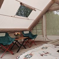 Tente de camping gonflable quatre saisons portable, ouverture automatique rapide, hublots, imperméable, Oxford, pour le glamping