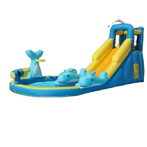 Doctor Dolphin Moon Bounce House Castillo inflable <span class=keywords><strong>Parque</strong></span> temático <span class=keywords><strong>con</strong></span> pistola de agua en el interior de China Fábrica de casas de salto inflables - Product Image 1