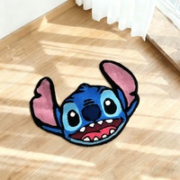 Tapis en peluche Gengar à visage touffeté, motif anime fantôme violet avec expression souriante, antidérapant, pour décoration intérieure créative