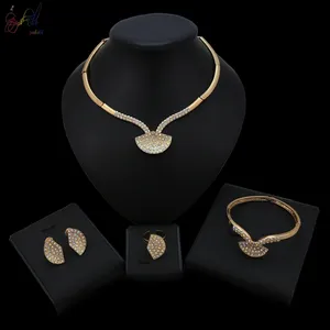 Lovely Fashion Jewelry Set Ginkgo Design Necklace Bangle Earrings Ring Set Daily/ Party Wearing Jewellery For Women