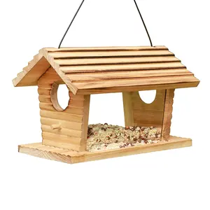 Mangiatoia per uccelli in legno da appendere in legno decorativo per esterni da giardino mangiatoia per uccelli in legno