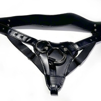 Pantalones de Cuero con Abertura para Dildo, Ajustables, Unisex, Estilo Lésbico SM, Modelo A-D0325-59