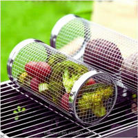 Panier filtrant cylindrique portable en acier inoxydable pour barbecue, nouveau produit, vente directe personnalisée par le fabricant, produit phare