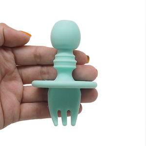 Alimentación del bebé de silicona cena silicona resistente a las bacterias tenedor cuchara - Product Image 6