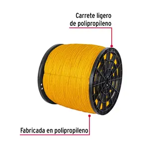 BOX 2380 Metro de cuerda de polipropileno amarilla de 4 mm, rollo de 2380 m - Product Image 2