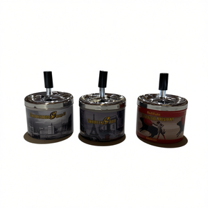 Cenicero Ashtray Metal Round With Handle For Indoor Outdoor Use - Product Image 1