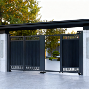Portes modernes en alliage d'aluminium sur mesure, portes de <span class=keywords><strong>jardin</strong></span> en aluminium durables pour villas extérieures, sûres et contrôlables électriquement - Product Image 4