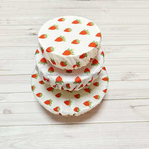 Ensemble de couvercles de bols en tissu polyester et coton de forme réutilisable pour conserver les aliments frais - Product Image 2