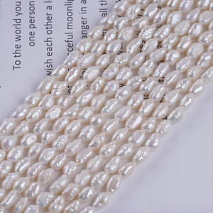 4-5mm <b>White</b> Two-Sided Glossy <b>Side</b> Hole Freshwater Pearl Necklace Natural Scattered DIY Semi-Finished Jewelry Loose Pearls - Product Image 2