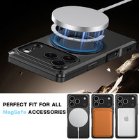 360 °   Étui de téléphone magnétique avec support rotatif, coque antichoc en TPU+PC pour iPhone 18 17 16 Pro Max