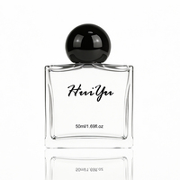 Flacon pulvérisateur de parfum vide en verre noir mat de 50 ml avec pompe, col serti, pulvérisateur, sérigraphie, récipient diffuseur à bâtonnets