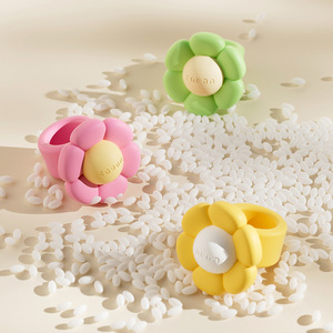 Door Handle Anti Collision Pad Silicone Yellow Flower Shape For Bedroom Door Safety Protection - Product Image 2