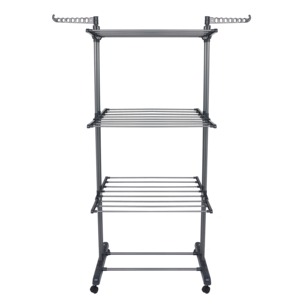 Séchoir à <span class=keywords><strong>linge</strong></span> pliable multifonctionnel noir pour intérieur ou <span class=keywords><strong>extérieur</strong></span>, support de séchage vertical pour vêtements - Product Image 4