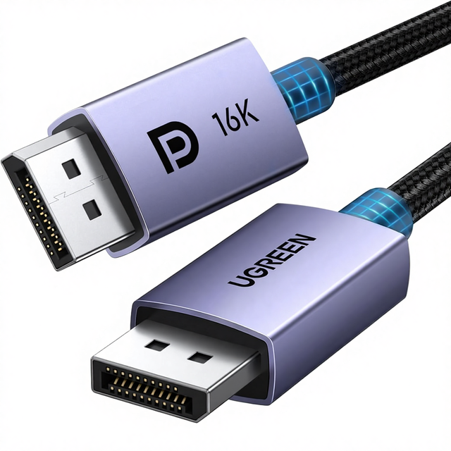 UGREEN DisplayPort Cable 2.1 DP2.1 40Gbps Support 16K 30Hz 8K 240Hz 4K 240Hz HDR  HDCP DSC 1.2a Braided Display Port Cable Cord