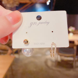 แฟชั่น<span class=keywords><strong>3</strong></span> Ware วิธีสำหรับหนึ่งคู่ต่างหูมุกเพชรธรรมชาติต่างหู18พันทองสำหรับผู้หญิงขายส่ง N2302212 - Product Image 4