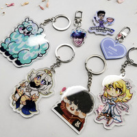 Porte-clés en acrylique personnalisé anime avec personnages Porte-clés mignons personnalisés en plastique (alliage de zinc en acier inoxydable) sans moisissure UV