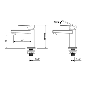 Rubinetto Monocomando Premium per <span class=keywords><strong>Lavabo</strong></span>, Moderno, in Ottone Spazzolato Nichelato, per <span class=keywords><strong>Bagno</strong></span> - Product Image 2