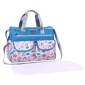 Bolsa de Pañales Azul Cielo, Gran Capacidad, Tela Oxford Resistente al Agua, Bolsa de Maternidad con Cambiador, Primavera 2025 - Product Image 1