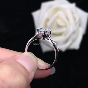 Etsy toptan S925 gümüş 0.5ct/1ct/2ct karat mozanit yüzük <span class=keywords><strong>promise</strong></span> düğün yarım kübik zirkonya yüzükler bayanlar için - Product Image 4