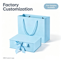 Boîte cadeau pliable personnalisée avec sac en papier assorti, carton rigide pour emballage de cosmétiques, bijoux, cadeaux, logo personnalisé OEM, échantillon gratuit