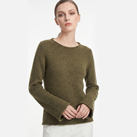 Pull-over long décontracté et confortable pour femme, motif uni, idéal pour les tenues d'automne et de printemps