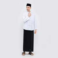 Sarung ATLAS Muslim pria, sarung ATLAS warna hitam Motif BHS Favorit Motif kain Batik Indonesia untuk pria